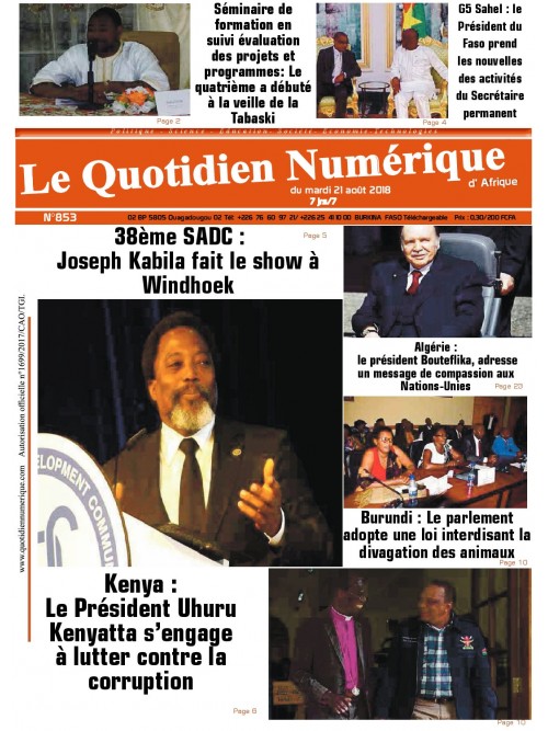 QUOTIDIEN NUMERIQUE D AFRIQUE 10/09/2018