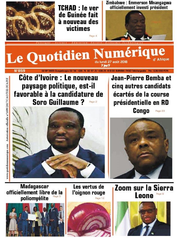 QUOTIDIEN NUMERIQUE D AFRIQUE
 27/08/2018