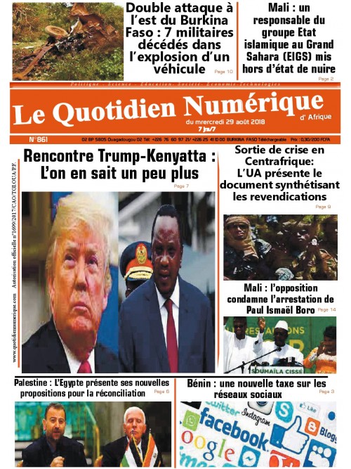 QUOTIDIEN NUMERIQUE D AFRIQUE
 29/08/2018