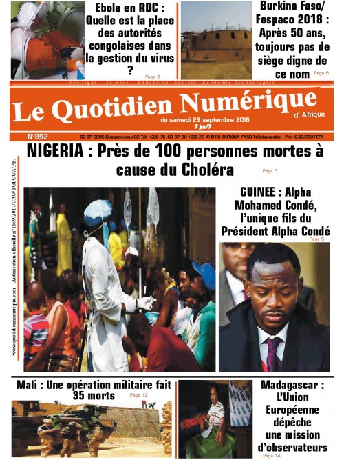 QUOTIDIEN NUMERIQUE D AFRIQUE
 29/09/2018