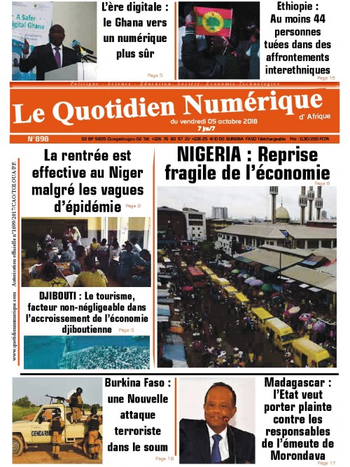 QUOTIDIEN NUMERIQUE D AFRIQUE
 05/10/2018