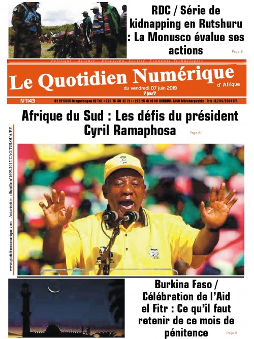 QUOTIDIEN NUMERIQUE D AFRIQUE
 07/06/2019