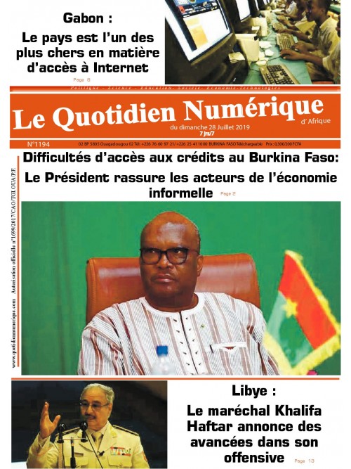 QUOTIDIEN NUMERIQUE D AFRIQUE
 28/07/2019