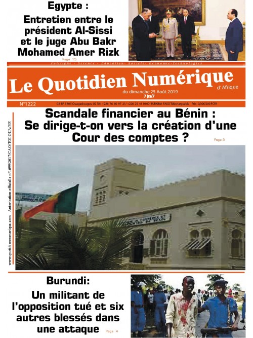 QUOTIDIEN NUMERIQUE D AFRIQUE
 25/08/2019