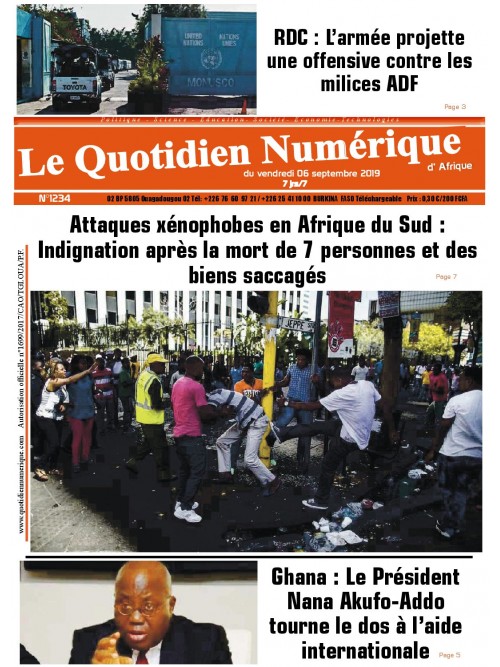 QUOTIDIEN NUMERIQUE D AFRIQUE
 06/09/2019