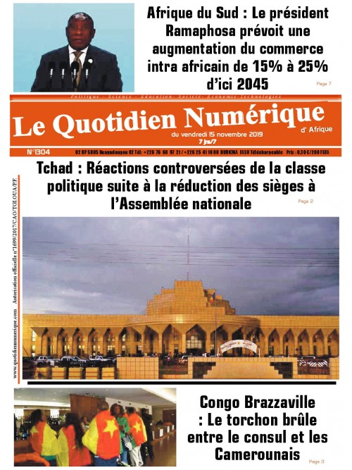 QUOTIDIEN NUMERIQUE D AFRIQUE
 15/11/2019