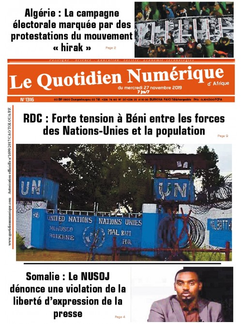 QUOTIDIEN NUMERIQUE D AFRIQUE
 27/11/2019