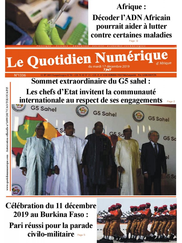 QUOTIDIEN NUMERIQUE D AFRIQUE
 17/12/2019