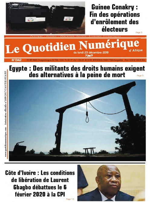 QUOTIDIEN NUMERIQUE D AFRIQUE
 23/12/2019