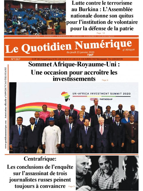 QUOTIDIEN NUMERIQUE D AFRIQUE
 23/01/2020