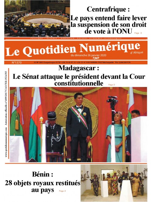 QUOTIDIEN NUMERIQUE D AFRIQUE
 26/01/2020