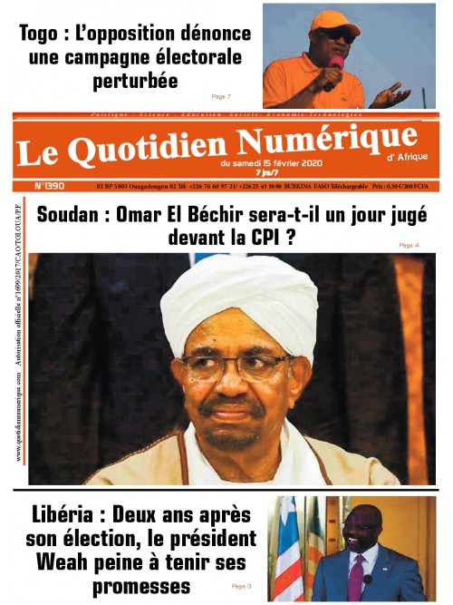 QUOTIDIEN NUMERIQUE D AFRIQUE
 15/02/2020