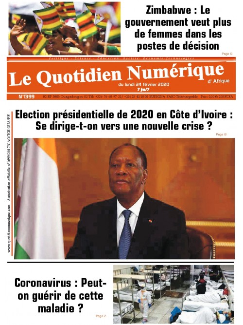 QUOTIDIEN NUMERIQUE D AFRIQUE
 24/02/2020