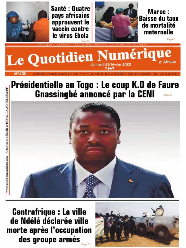 QUOTIDIEN NUMERIQUE D AFRIQUE
 25/02/2020