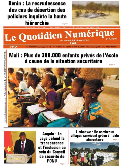 QUOTIDIEN NUMERIQUE D AFRIQUE
 29/02/2020