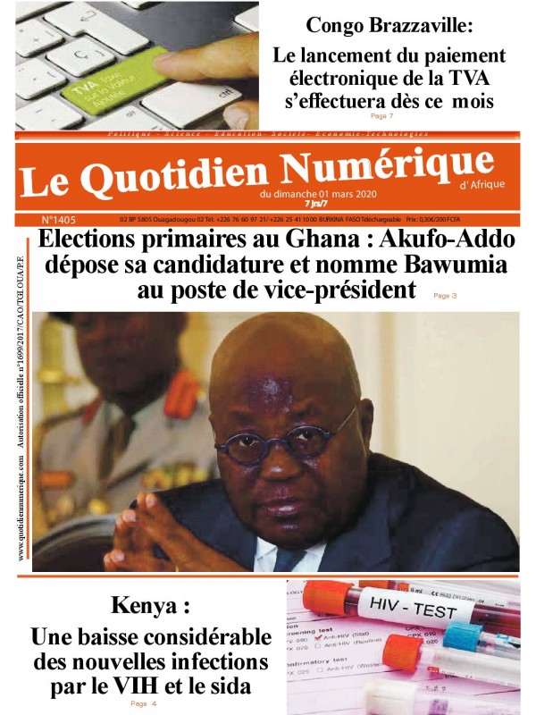 QUOTIDIEN NUMERIQUE D AFRIQUE
 01/03/2020