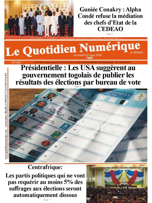 QUOTIDIEN NUMERIQUE D AFRIQUE
 03/03/2020