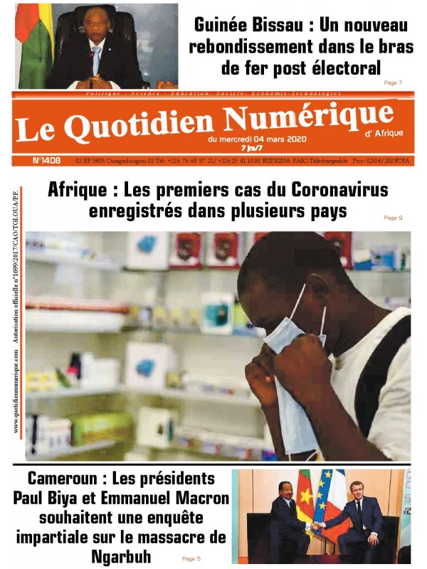 QUOTIDIEN NUMERIQUE D AFRIQUE
 04/03/2020