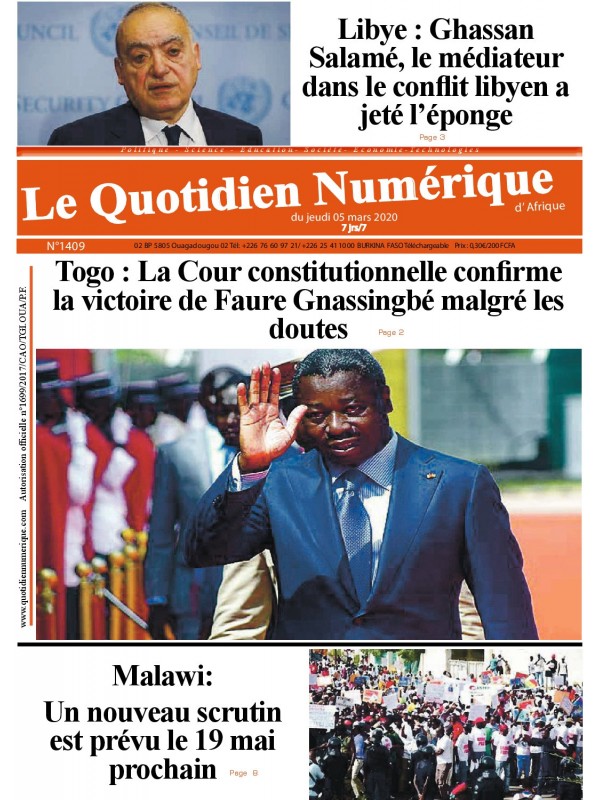 QUOTIDIEN NUMERIQUE D AFRIQUE
 05/03/2020