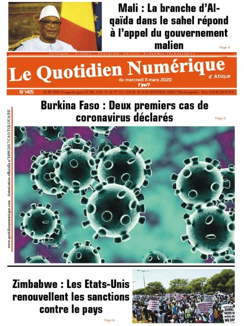 QUOTIDIEN NUMERIQUE D AFRIQUE
 11/03/2020