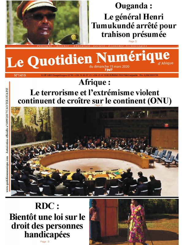 QUOTIDIEN NUMERIQUE D AFRIQUE
 15/03/2020