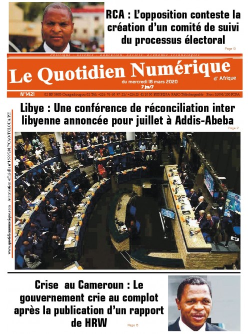 QUOTIDIEN NUMERIQUE D AFRIQUE
 18/03/2020