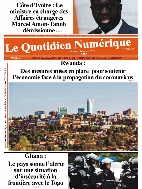 QUOTIDIEN NUMERIQUE D AFRIQUE
 24/03/2020