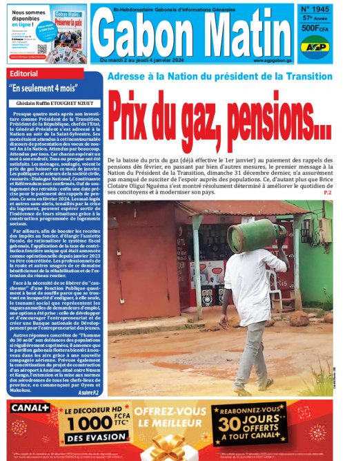 Gabon Matin 02/01/2024