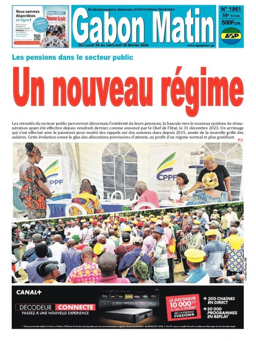 Gabon Matin 26/02/2024