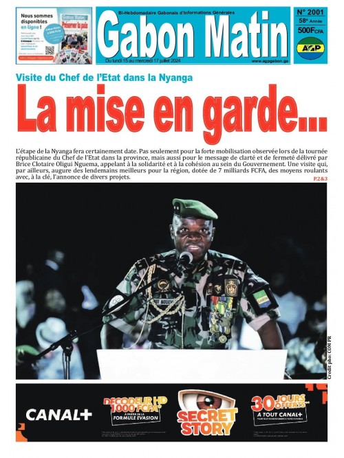 Gabon Matin 15/07/2024