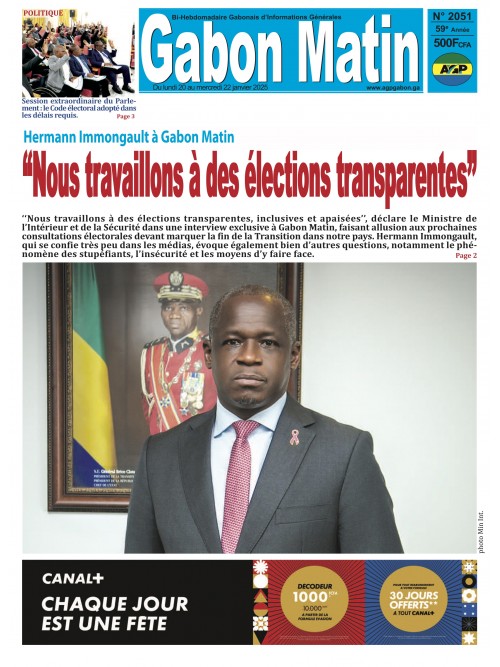 Gabon Matin 20/01/2025