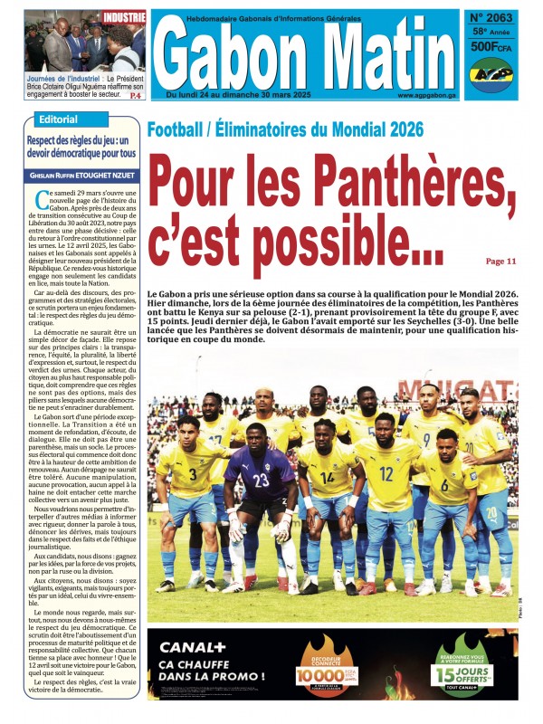 Gabon Matin 24/03/2025