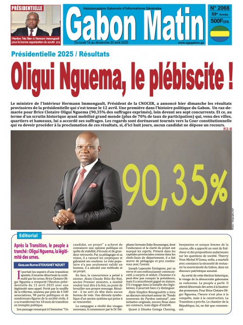 Gabon Matin 14/04/2025