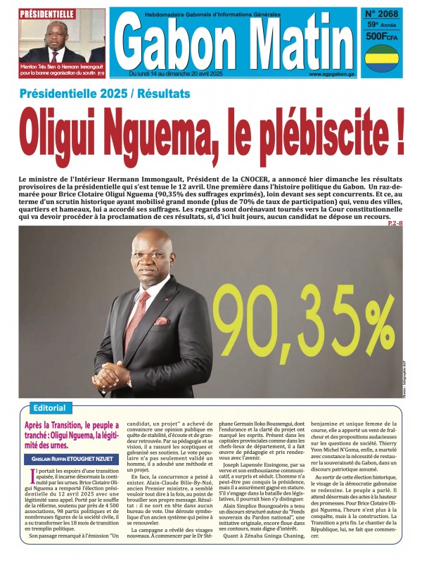 Gabon Matin 14/04/2025