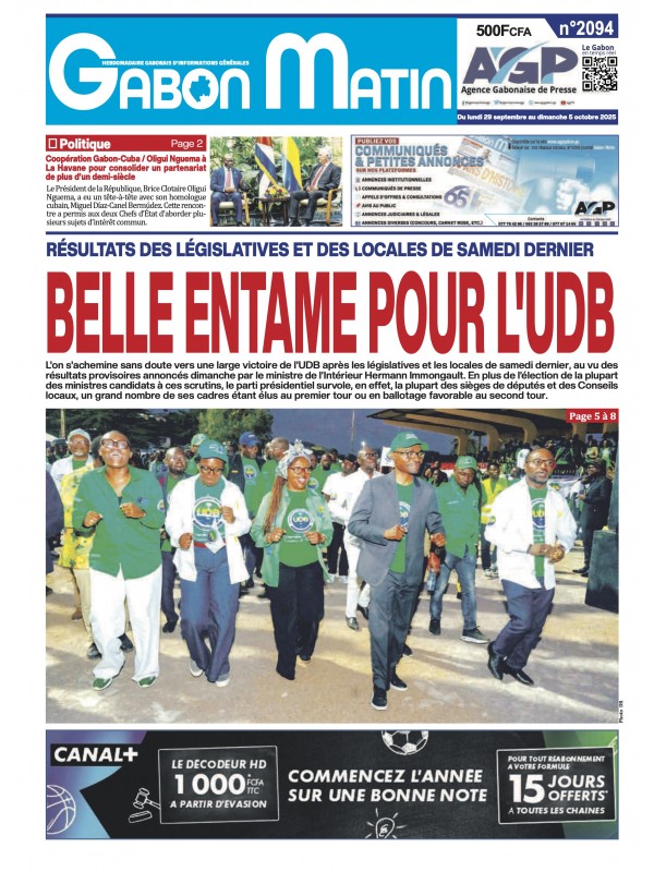 Gabon Matin 29/09/2025