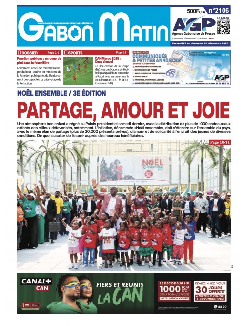 Gabon Matin 22/12/2025