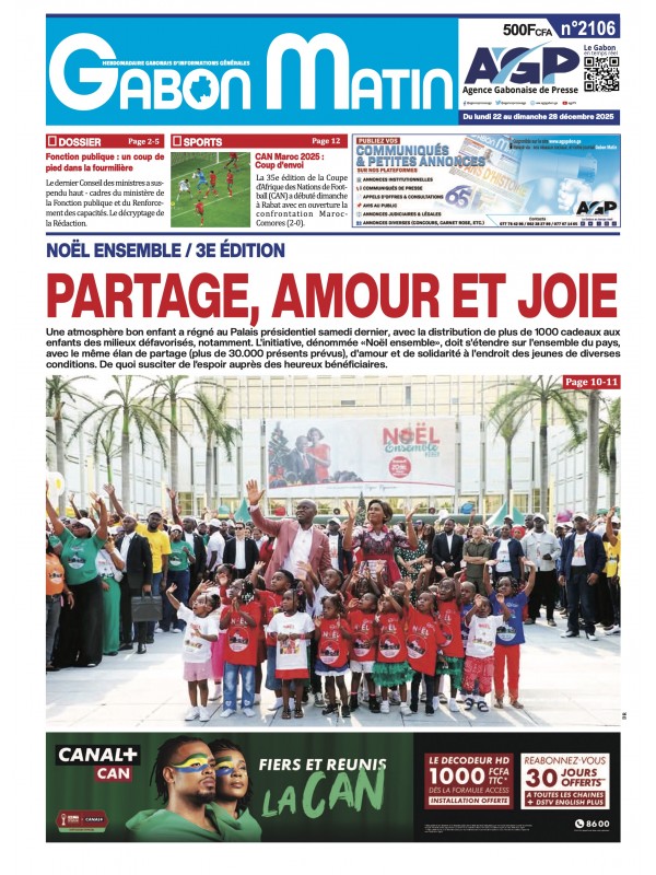 Gabon Matin 22/12/2025