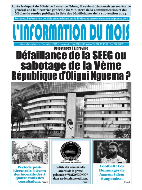 L'information du mois 11/06/2025