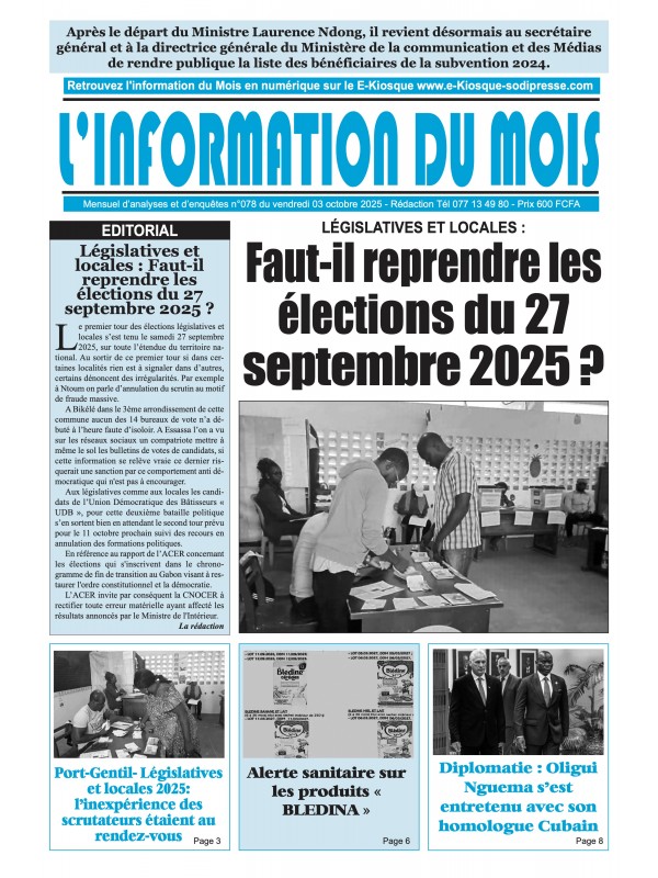 L'information du mois 03/10/2025