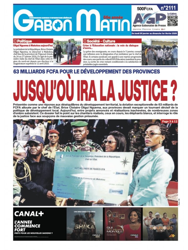 Gabon Matin 26/01/2026