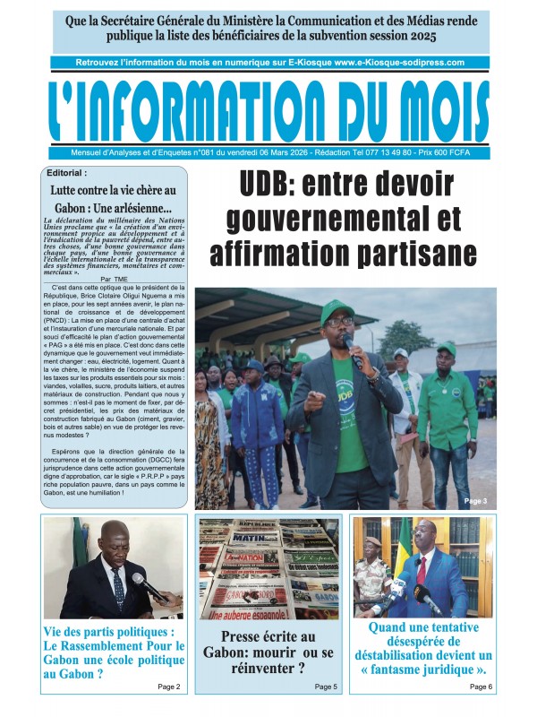 L'information du mois 06/03/2026