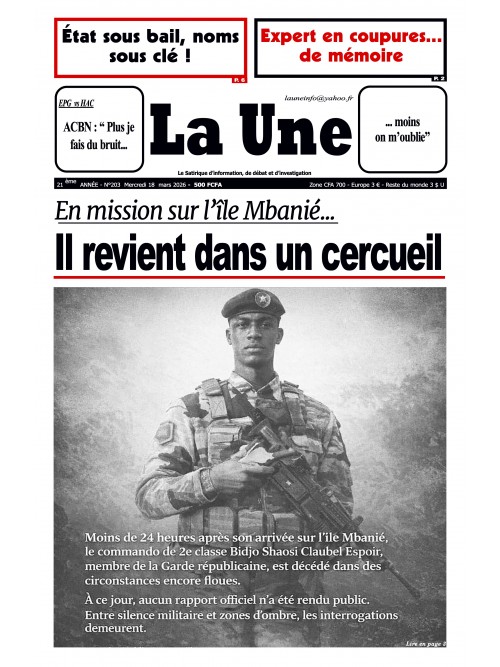 La Une 18/03/2026