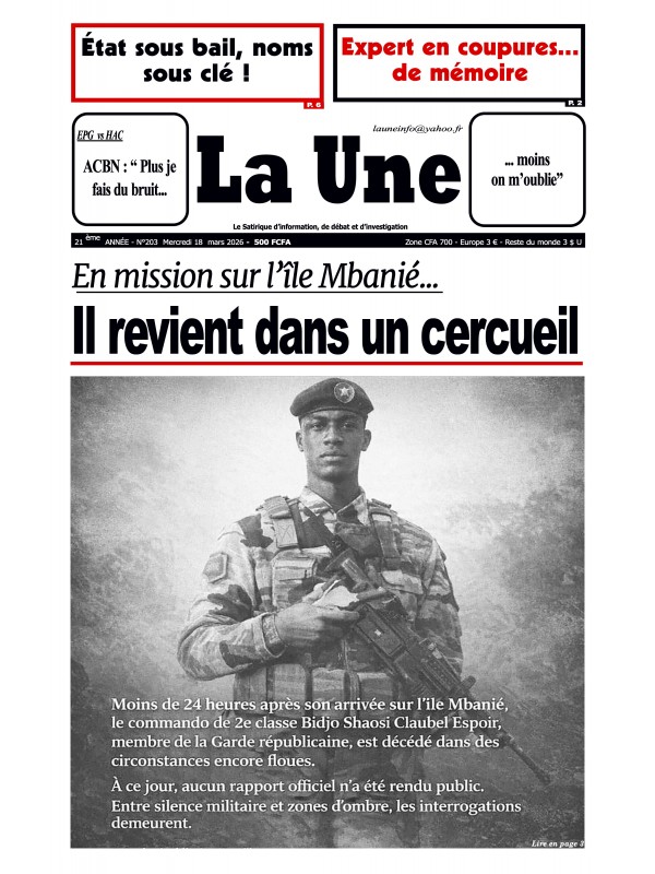 La Une 18/03/2026