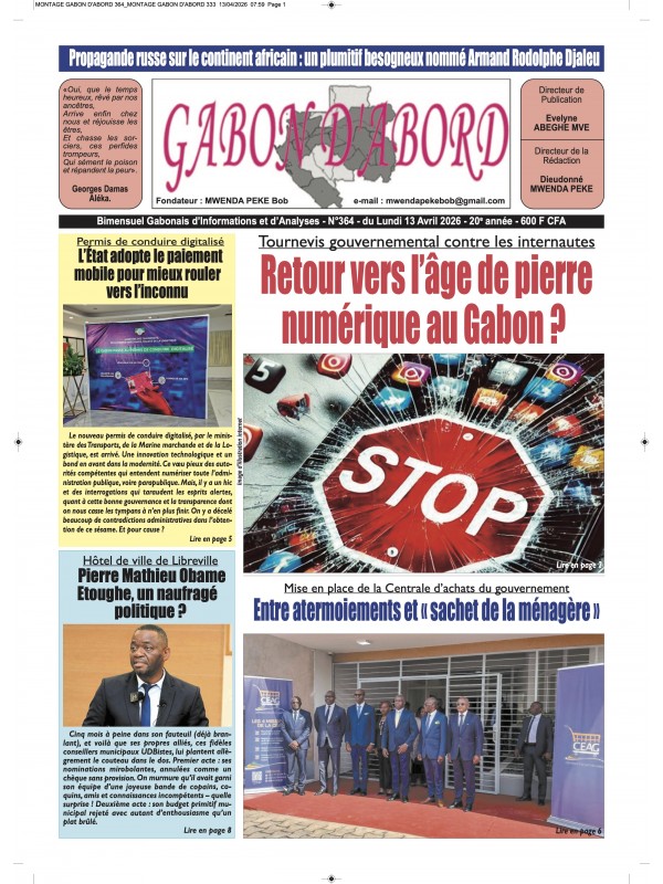 Gabon d'abord 13/04/2026
