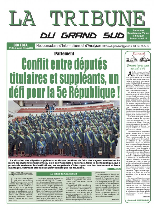 La Tribune du Grand Sud 20/03/2026