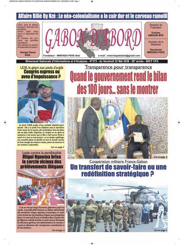 Gabon d'abord 22/05/2026