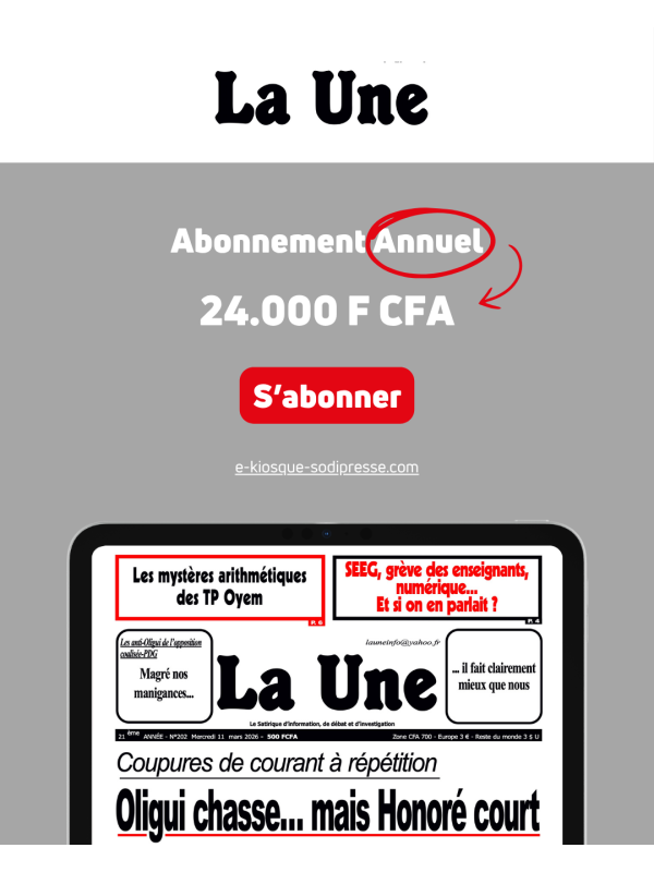LA UNE - ABONNEMENT ANNUEL