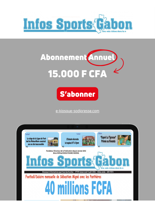 INFOS SPORTS GABON - ABONNEMENT ANNUEL