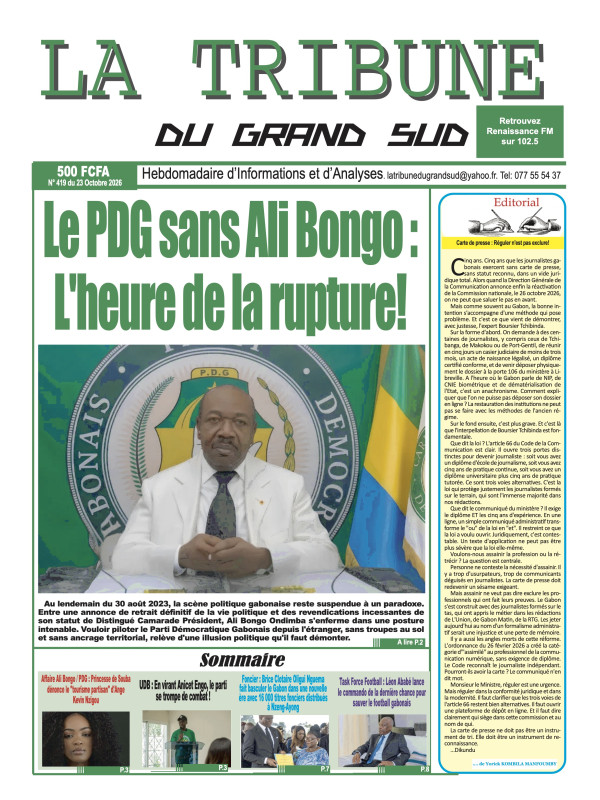 La Tribune du Grand Sud 23/10/2026