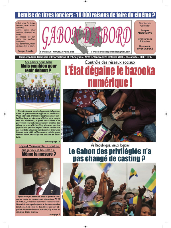 Gabon d'abord 23/10/2026